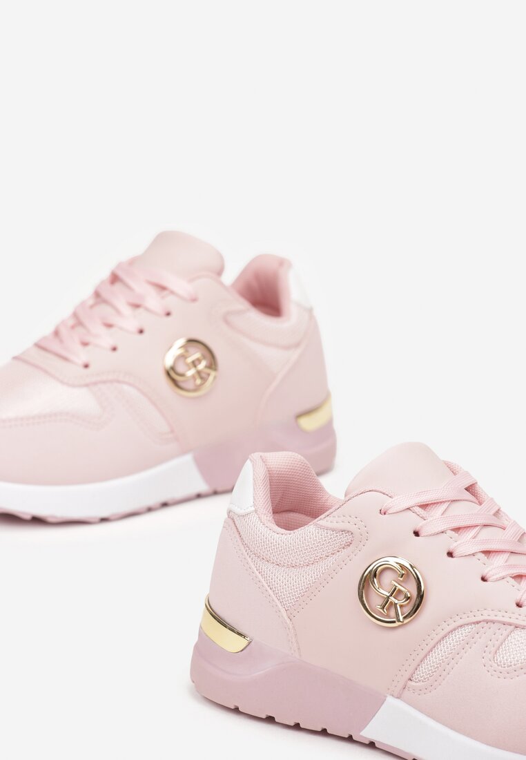 Różowe Sneakersy z Metalicznymi Wstawkami Essme
