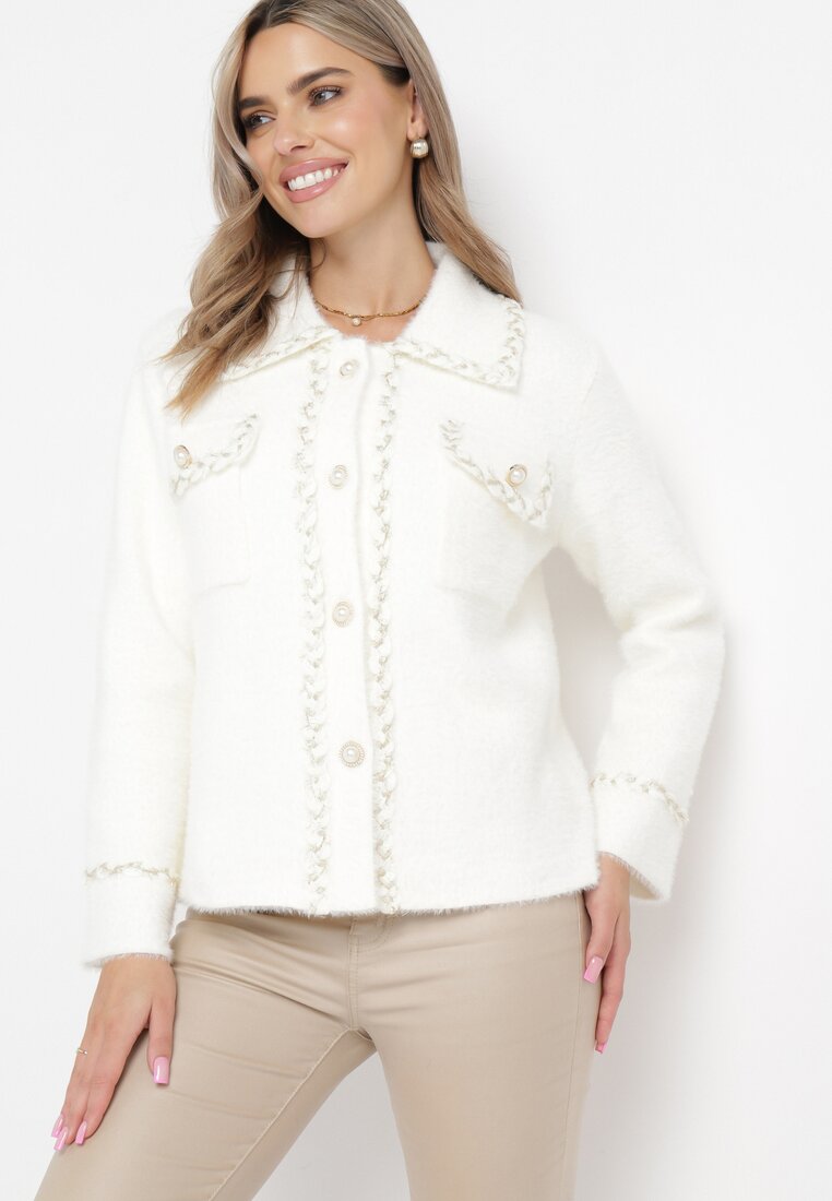 Cardigan Alb