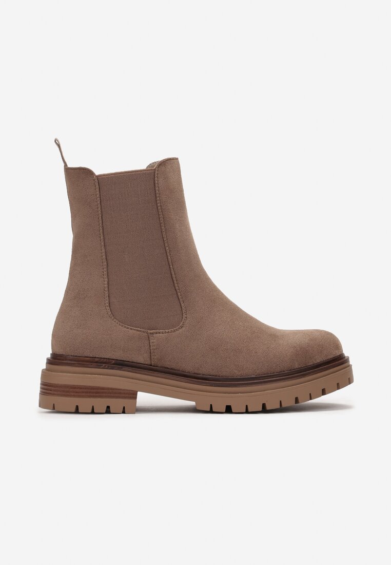 Brązowe Botki Sztyblety za Kostkę Fizabra