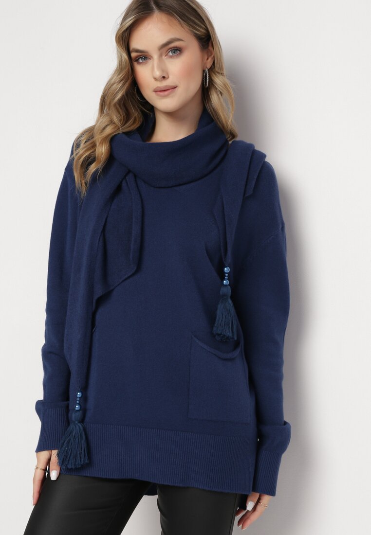 Pulover Bleumarin