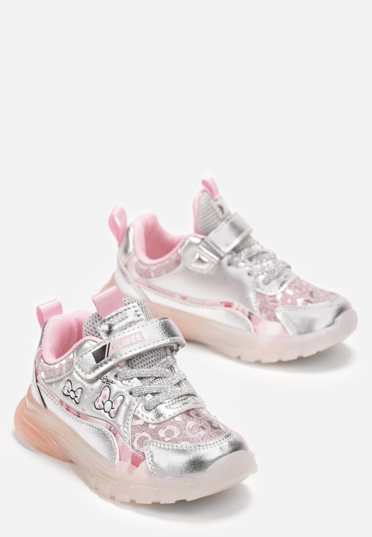 Pantofi sport Argintiu cu roz
