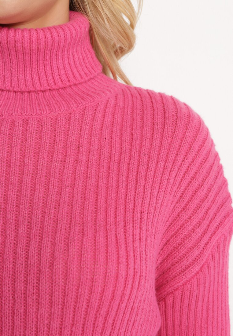 Pulover pe gât Fucsia
