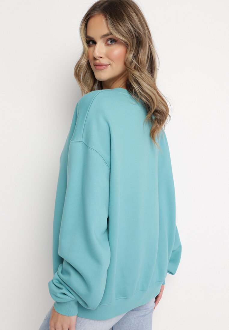 Niebieska Ocieplana Bluza Oversize Lhea