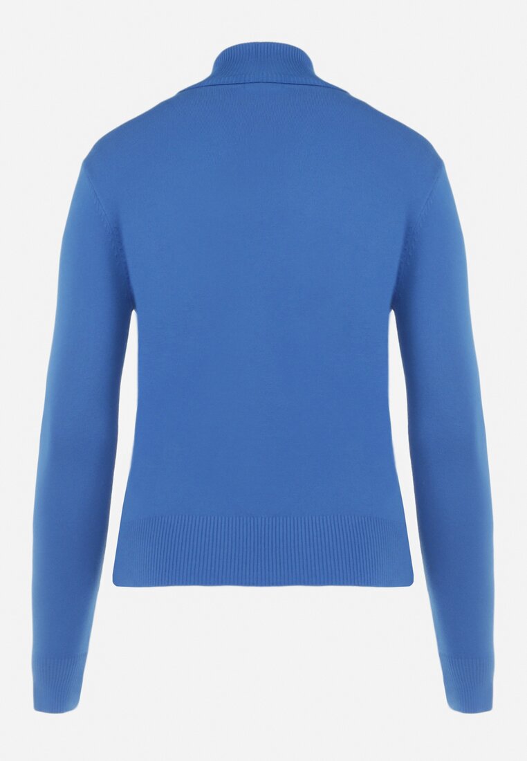 Niebieski Sweter z Golfem Sazerna
