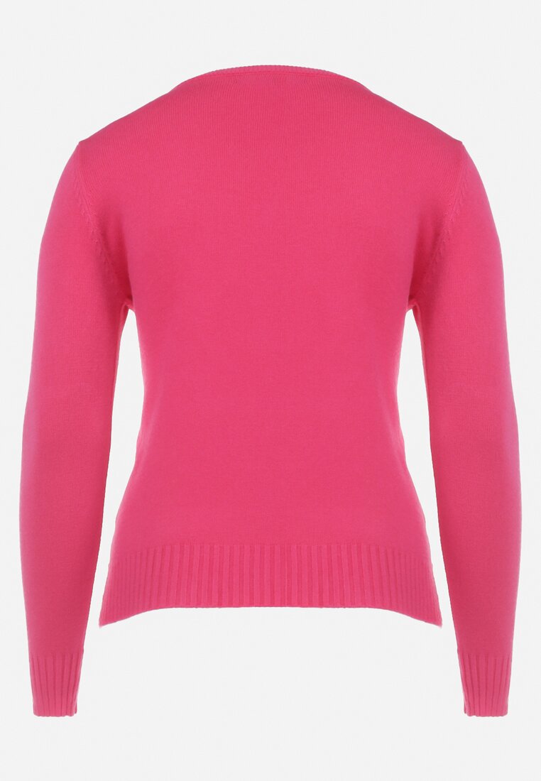 Różowy Sweter z Przeszyciami Maialle