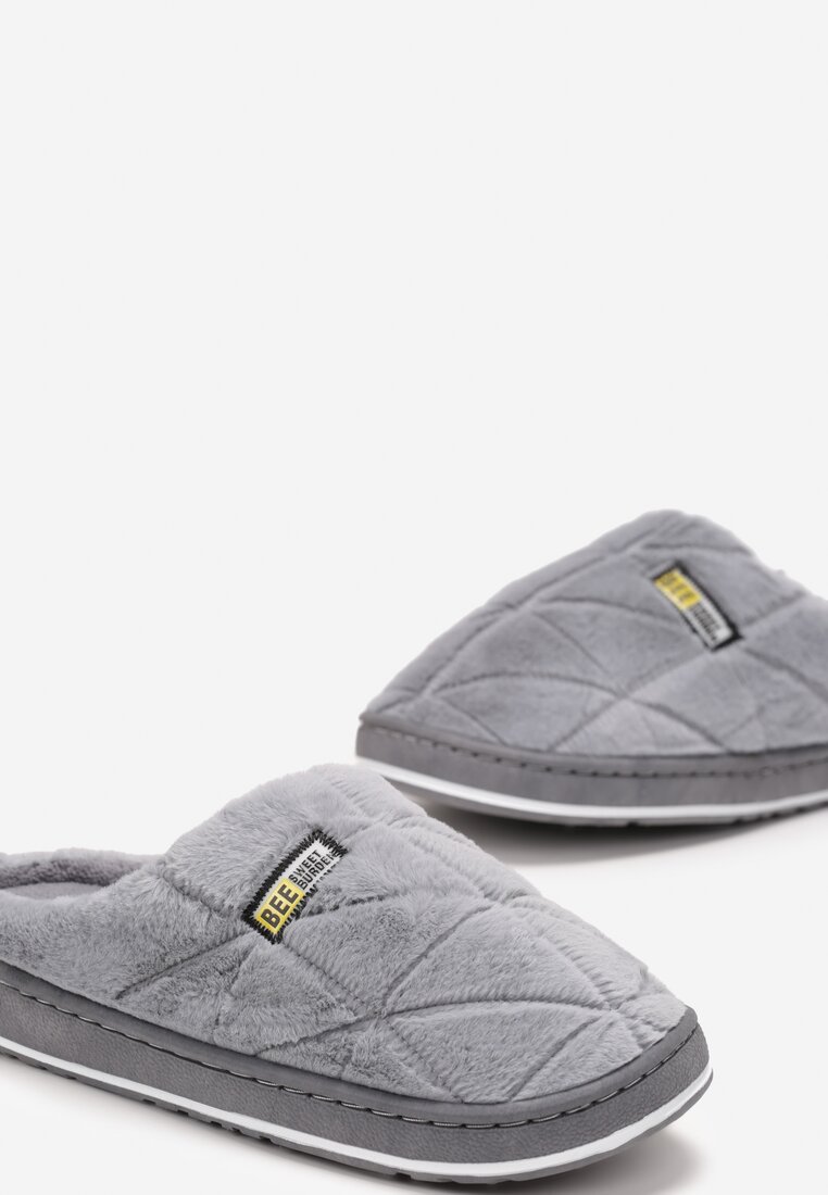 Szare Kapcie z Futerkiem Agellka