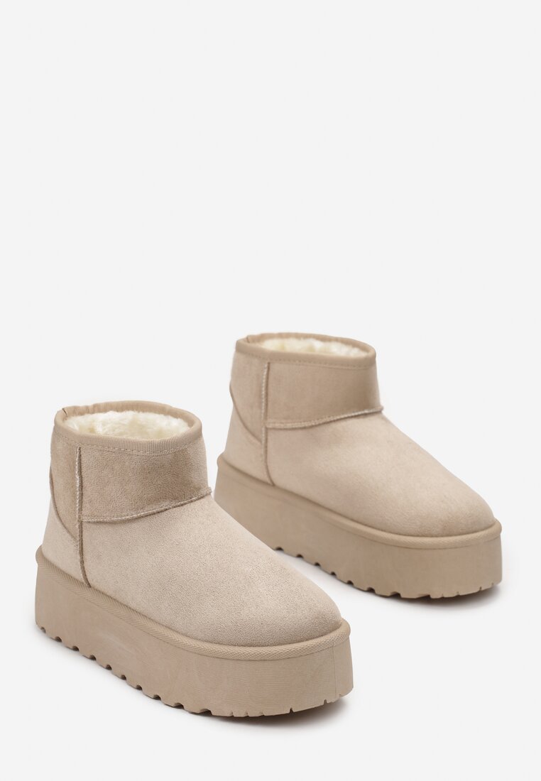 Beżowe Śniegowce na Platformie Erella