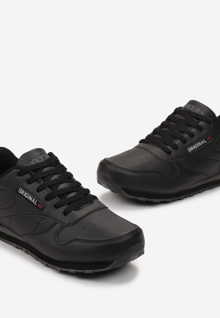 Czarne Sznurowane Buty Sportowe z Przeszyciami Robbina