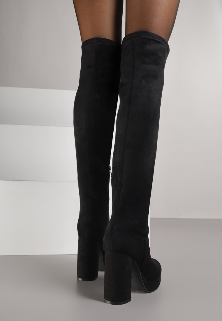 Czarne Kozaki za Kolano na Słupku Oderia