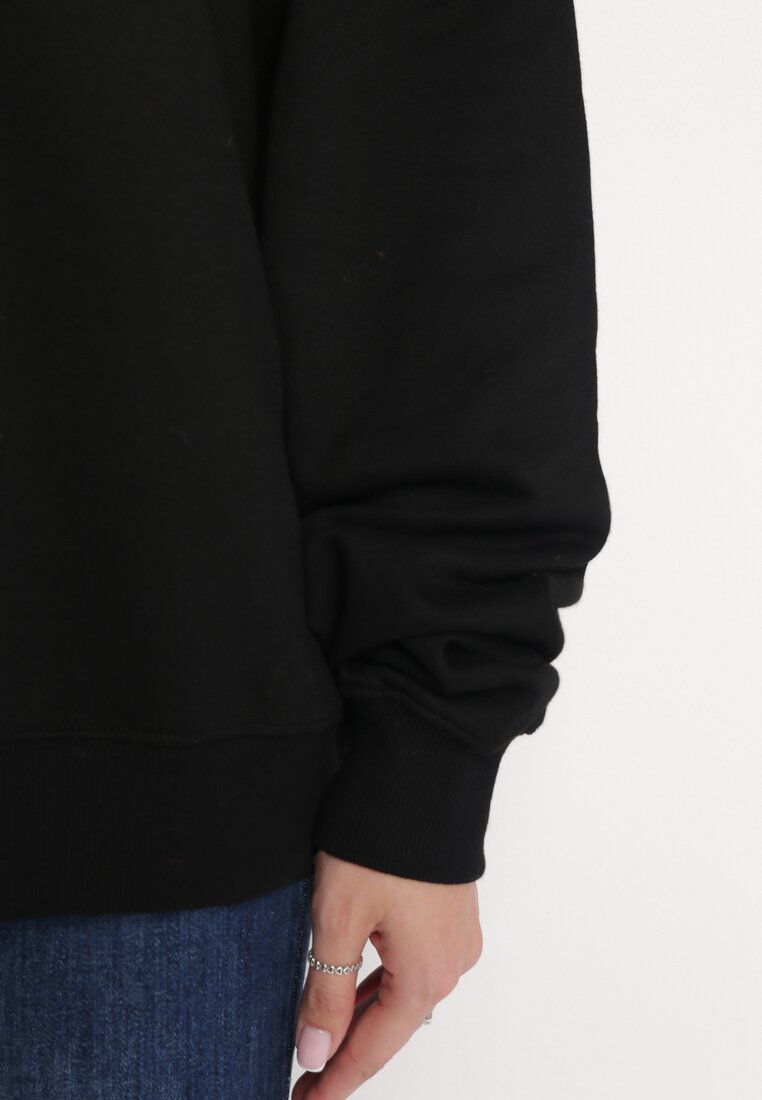 Czarna Ocieplana Bluza Oversize Lhea