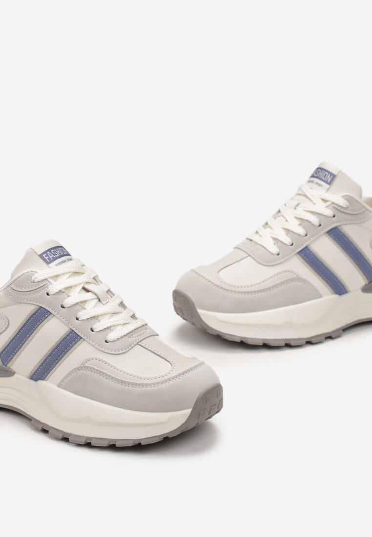 Sneakers Bej cu albastru