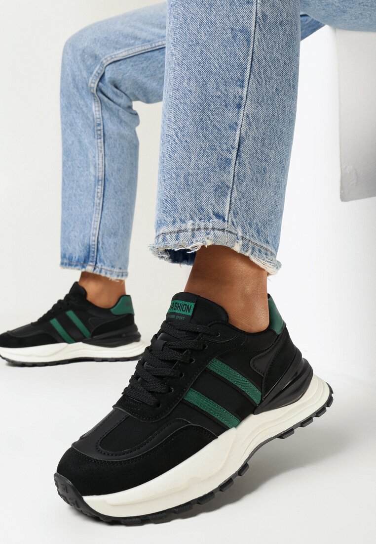 Sneakers Negru cu verde