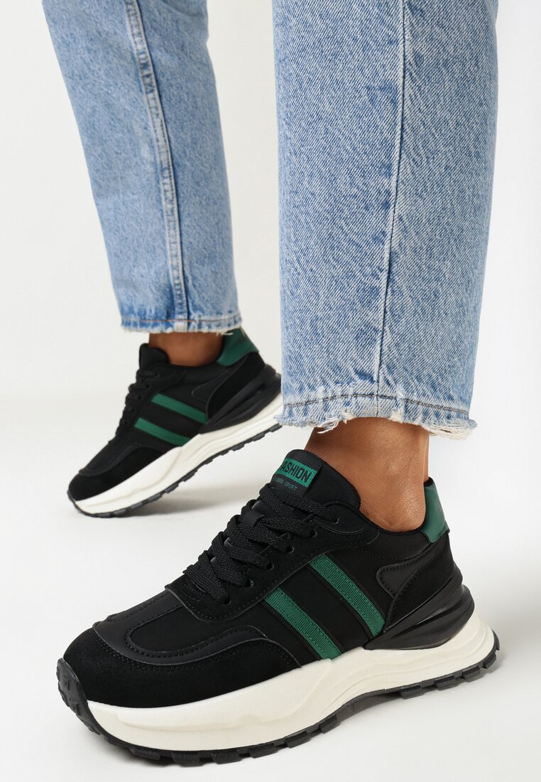Sneakers Negru cu verde