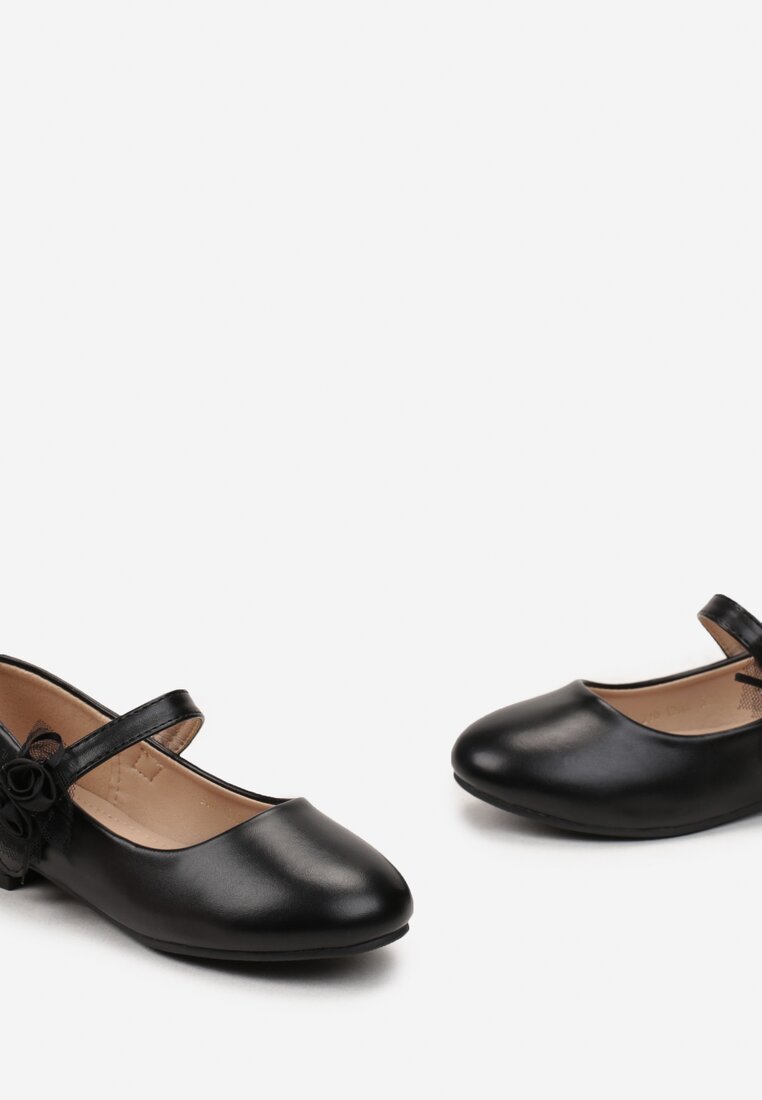 Czarne Balerinki na Rzep z Kokardką Soffams