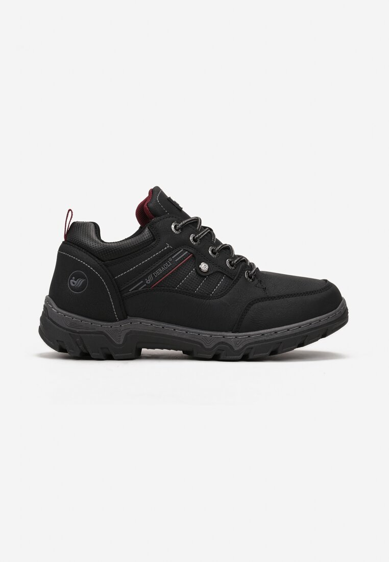 Czarne Buty Trekkingowe ze Sznurowaniem Gometti