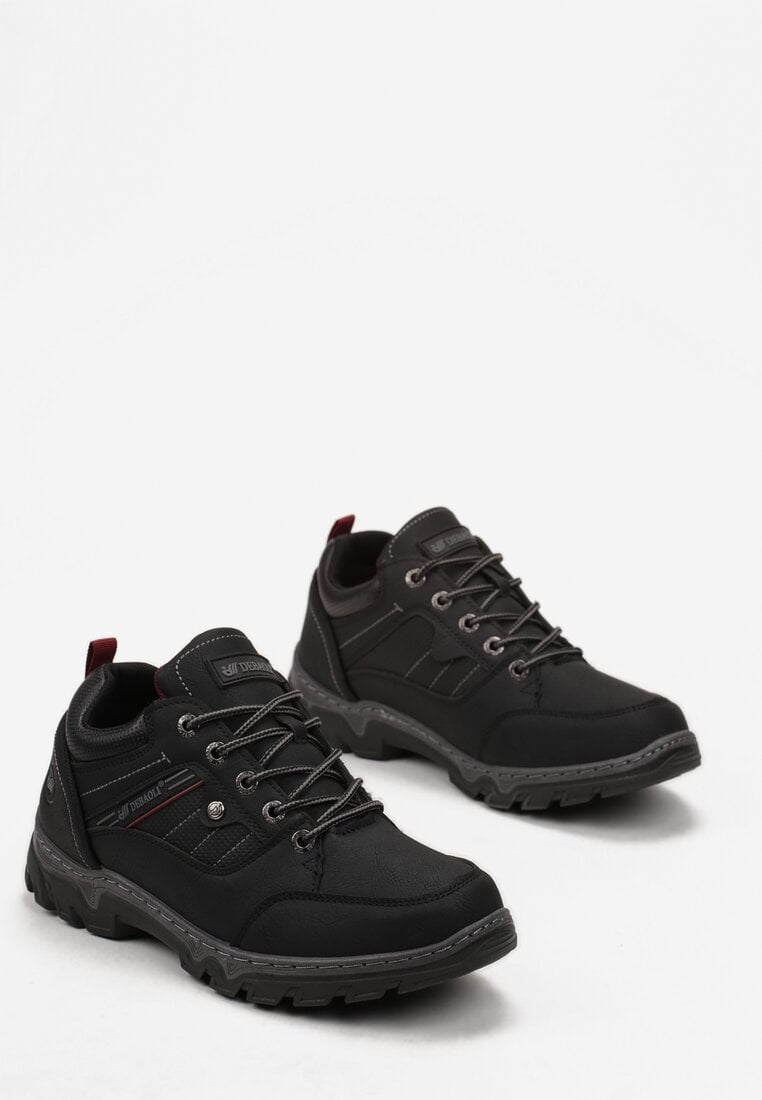 Czarne Buty Trekkingowe ze Sznurowaniem Gometti