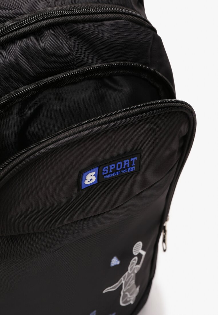 Niebieski Plecak ze Sportowym Motywem i Regulowanymi Szelkami Saakshi