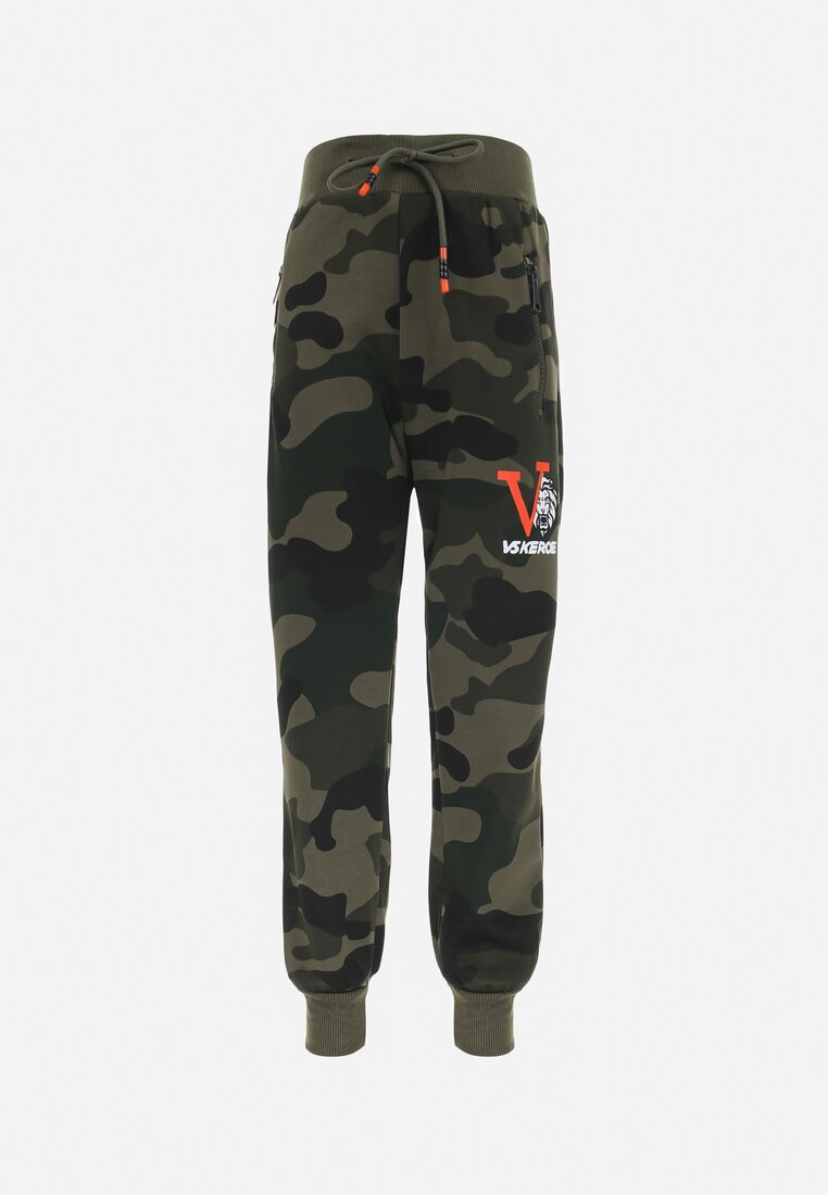 Pantaloni Verde cu portocaliu