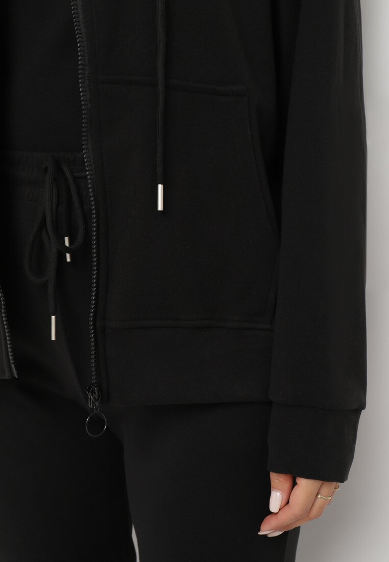 Czarny 2-częściowy Komplet Dresowy z Bluzą i Spodniami Seraphelle