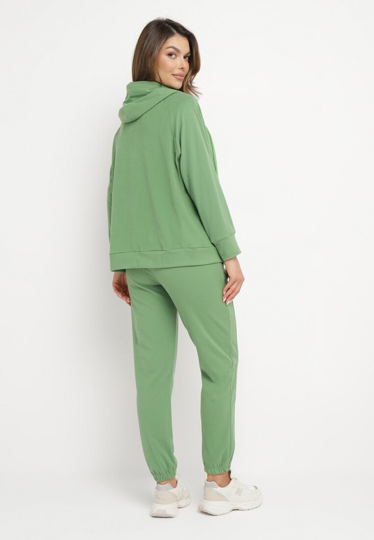 Zielony 2-częściowy Komplet Dresowy z Bluzą i Spodniami Seraphica