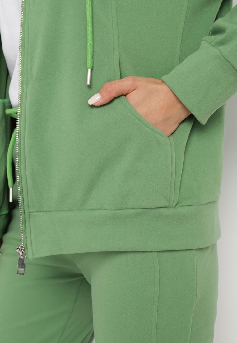 Zielony 2-częściowy Komplet Dresowy z Bluzą i Spodniami Seraphica