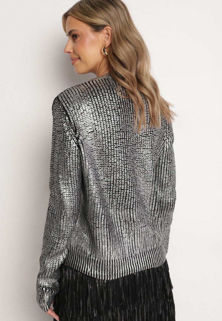 Cardigan Argintiu