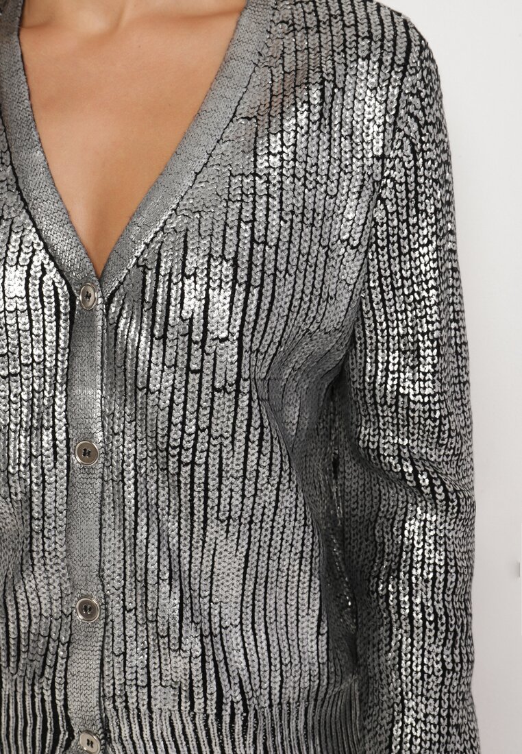 Cardigan Argintiu