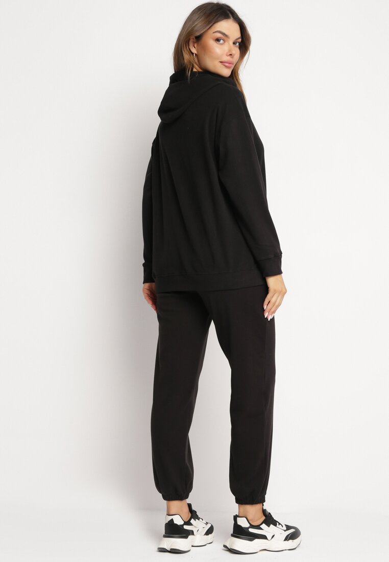 Czarny 2-częściowy Komplet Dresowy z Bluzą i Spodniami Ciprana