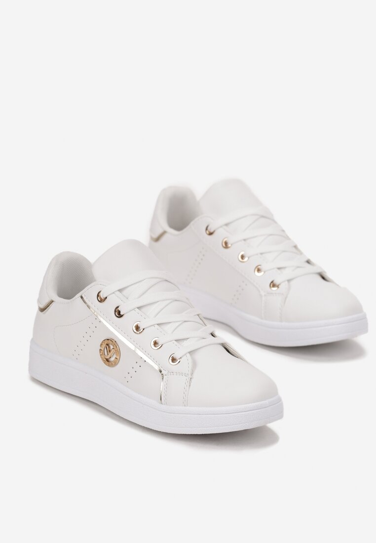 Sneakers Alb cu auriu
