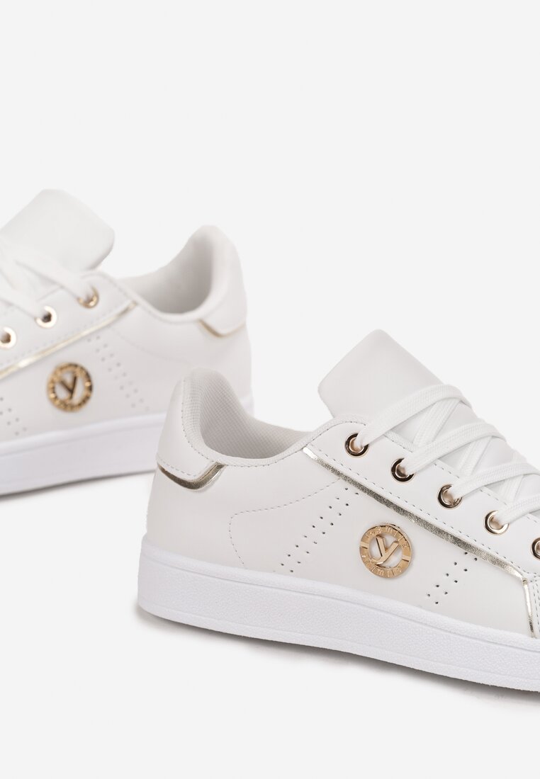 Sneakers Alb cu auriu