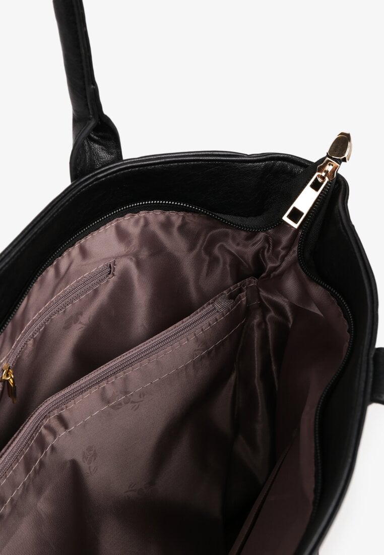 Czarna Duża Torebka na Ramię Carminea