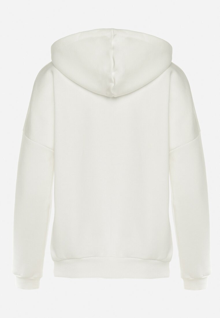 Biała Bawełniana Bluza z Kapturem Hebesa