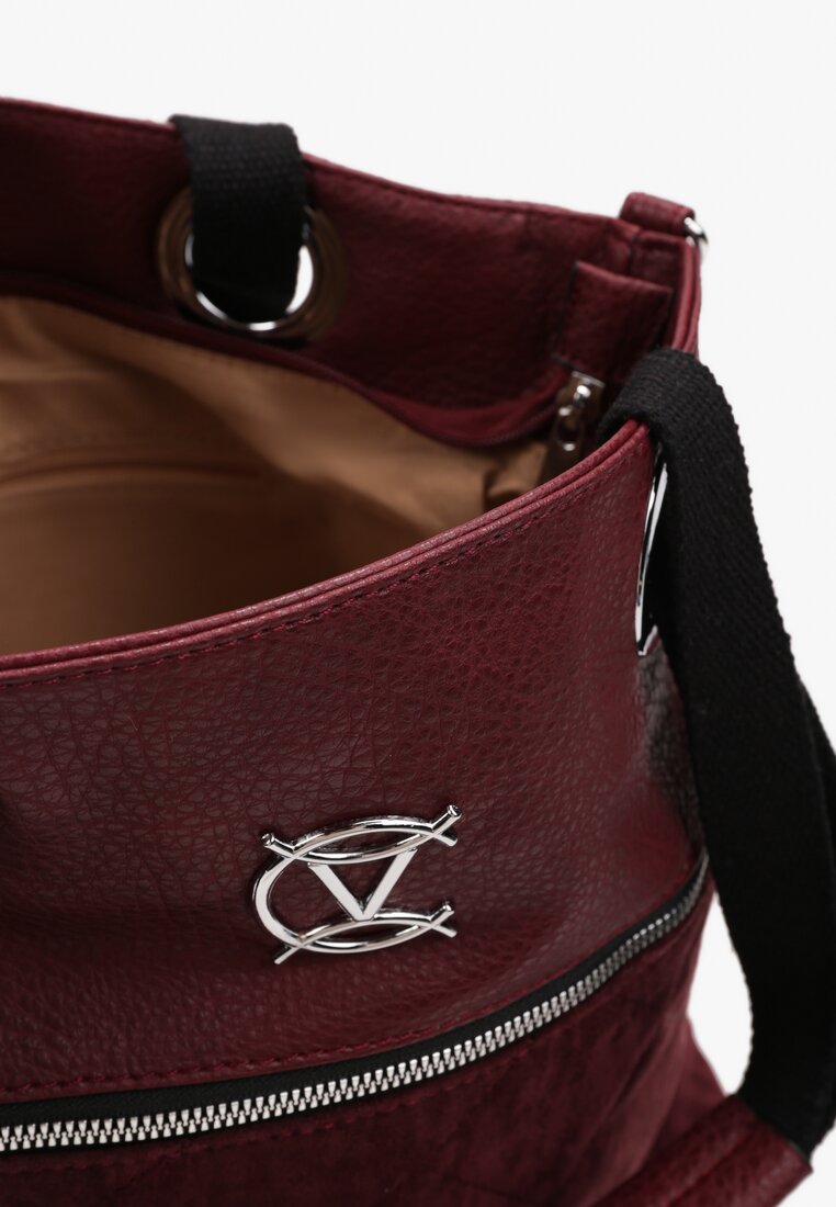 Bordowa Duża Torebka Tote z Dodatkowym Paskiem Lusandra