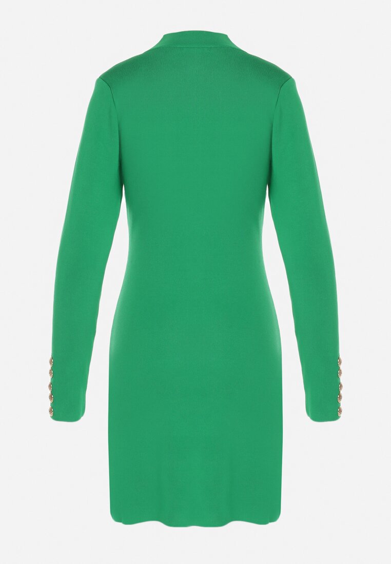 Zielona Sukienka Dzianinowa z Wiskozy Ligia