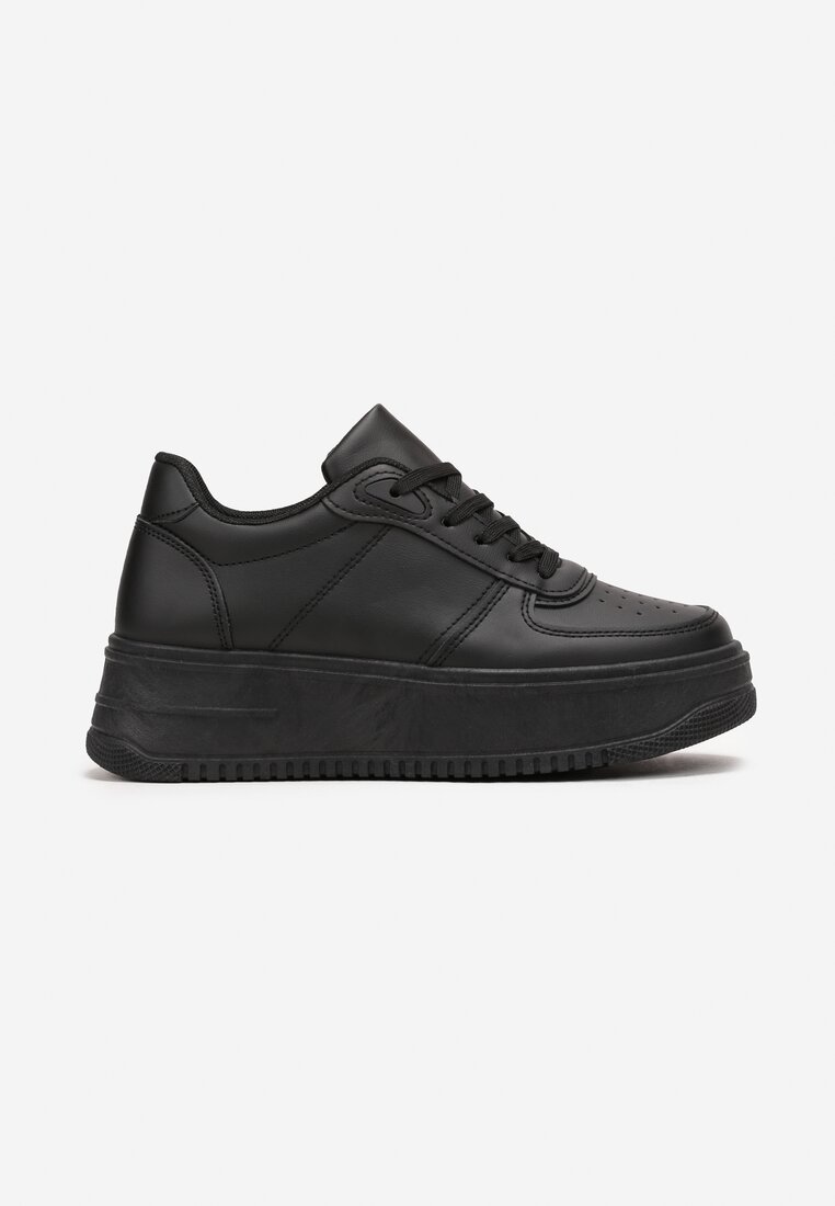 Czarne Sneakersy na Platformie Ameeraka