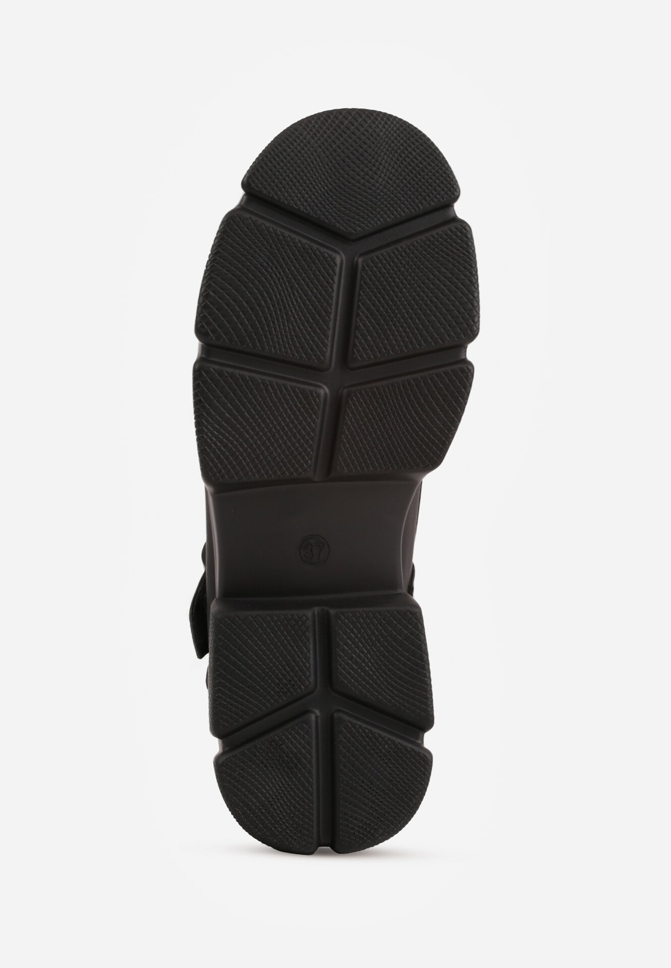 Czarne Półbuty na Grubej Podeszwie z Ozdobnym Zapięciem na Rzep Larori