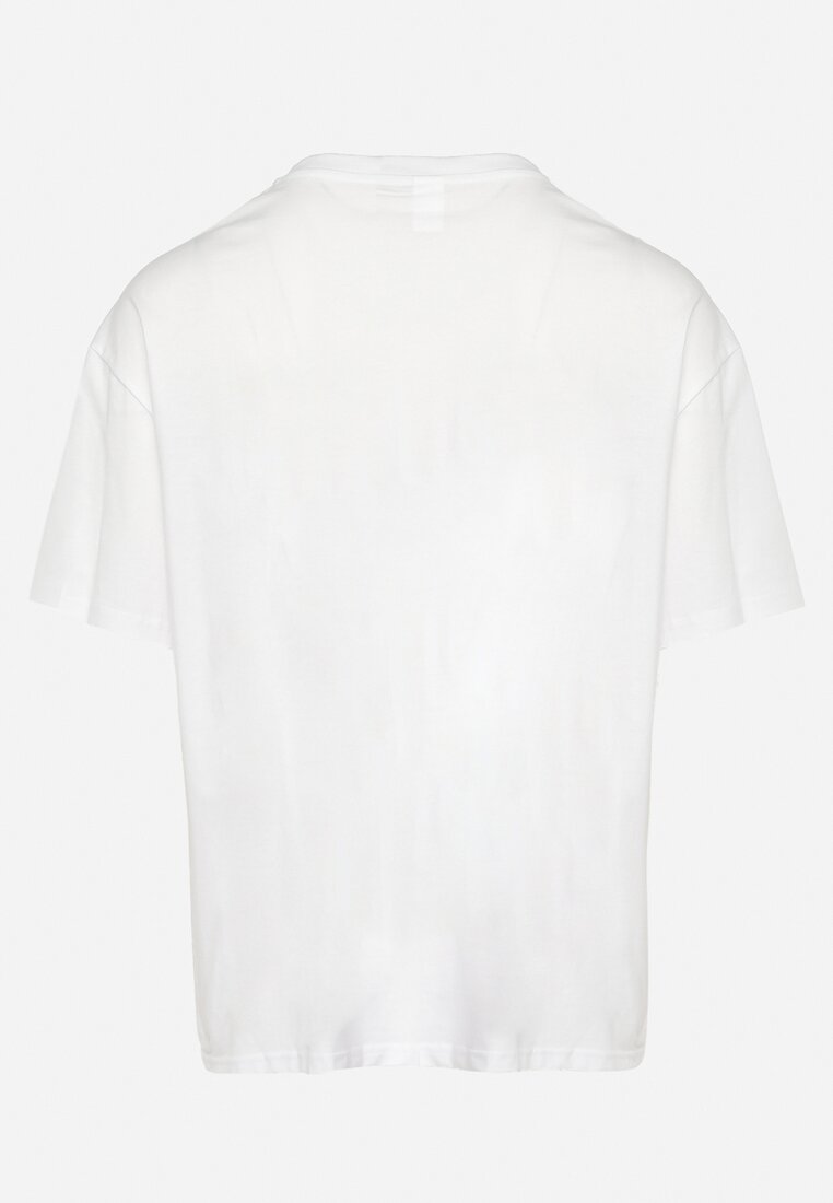 Biała Bawełniana Koszulka z Krótkim Rękawem Izobe