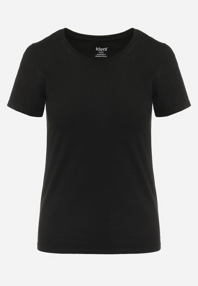 Czarny Bawełniany T-shirt o Klasycznym Kroju Zilira