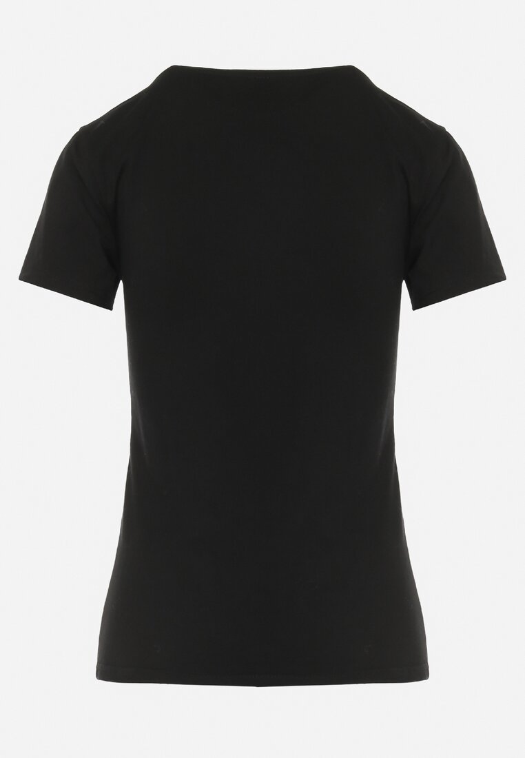 Czarny Bawełniany T-shirt o Klasycznym Kroju Zilira
