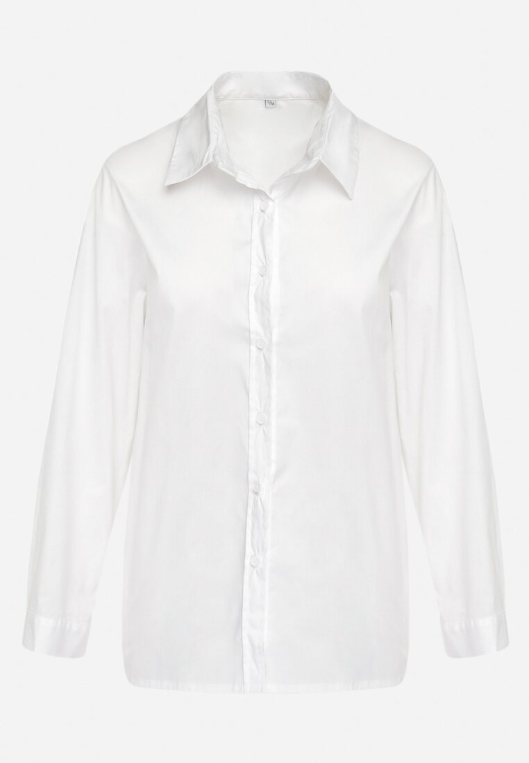 Biała Klasyczna Koszula z Bawełny Oversize Heriadie