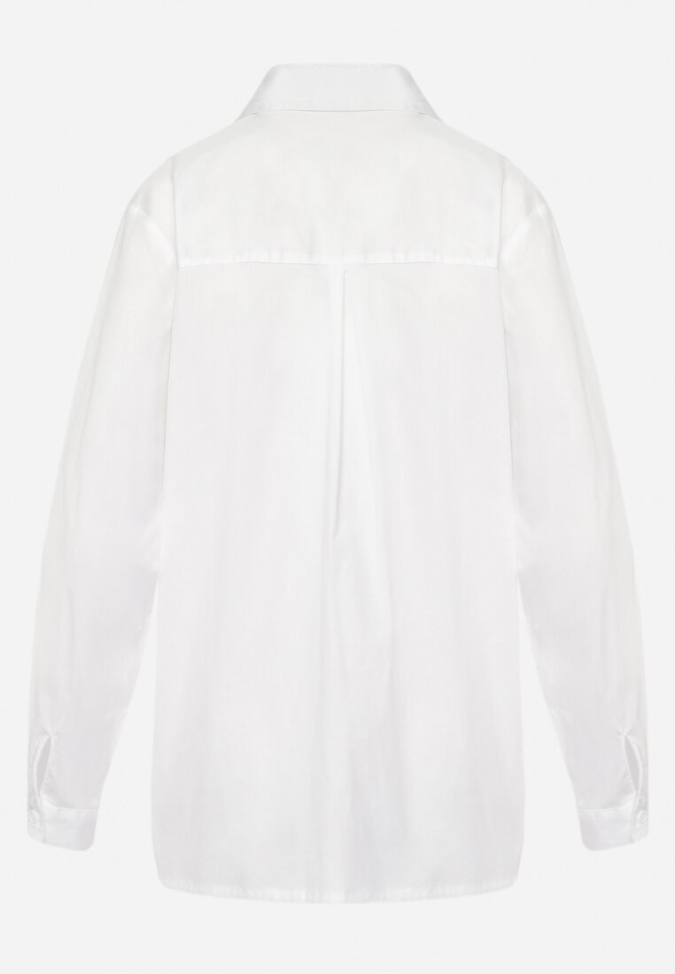 Biała Klasyczna Koszula z Bawełny Oversize Heriadie