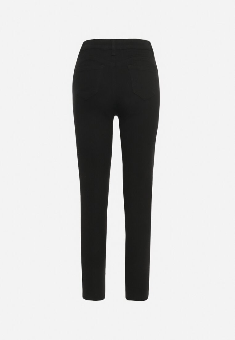 Czarne Jeansy Skinny z Efektem Push Up i Napami Przy Kostkach Irvina