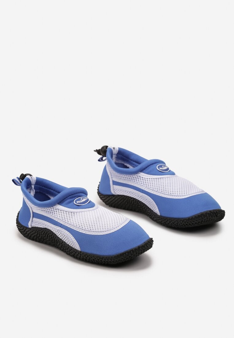 Niebiesko-Białe Buty Sportowe do Wody ze Ściągaczem i Elastyczną Podeszwą Indal