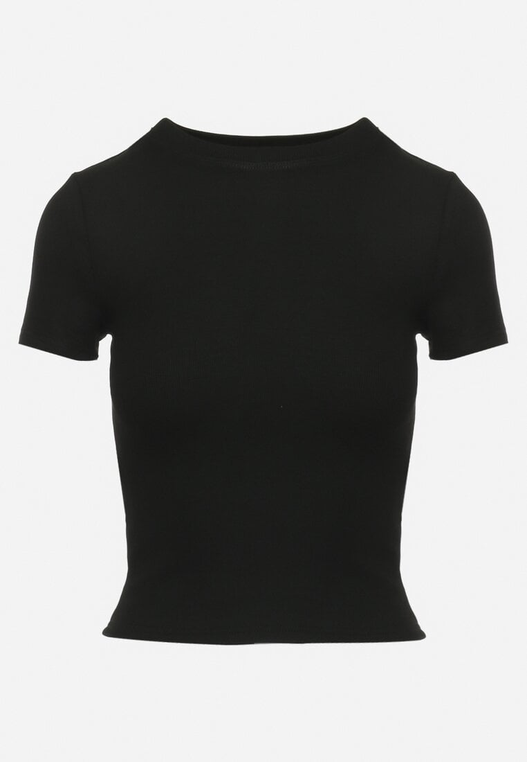 Czarny Bawełniany T-shirt Elastyczny Lireanne