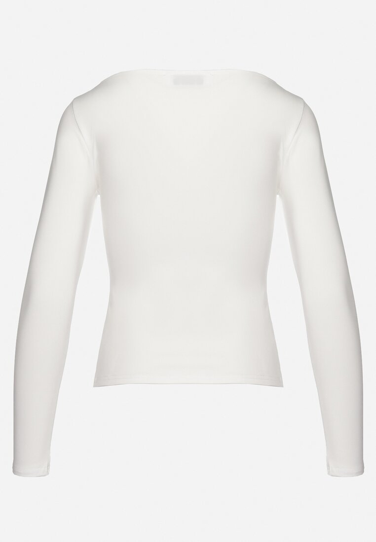 Biała Bluzka Ozdobiona Modnym Marszczeniem Arelissa