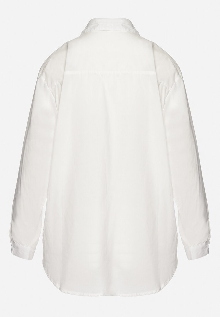 Biała Koszula Bawełniana z Motywem Serduszek Andravilla