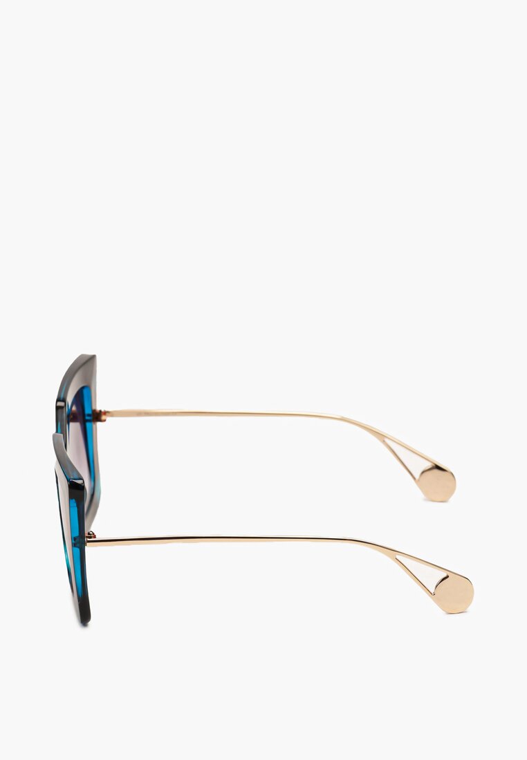 Niebieskie Okulary Przeciwsłoneczne z Szerokimi Oprawkami Brackia
