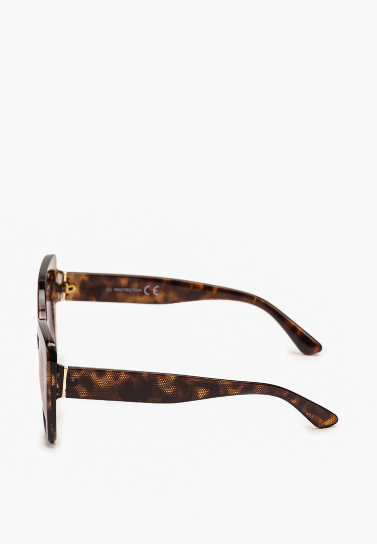 Brązowe Okulary Przeciwsłoneczne Kwadratowe Typu Kocie Oczy Romildia