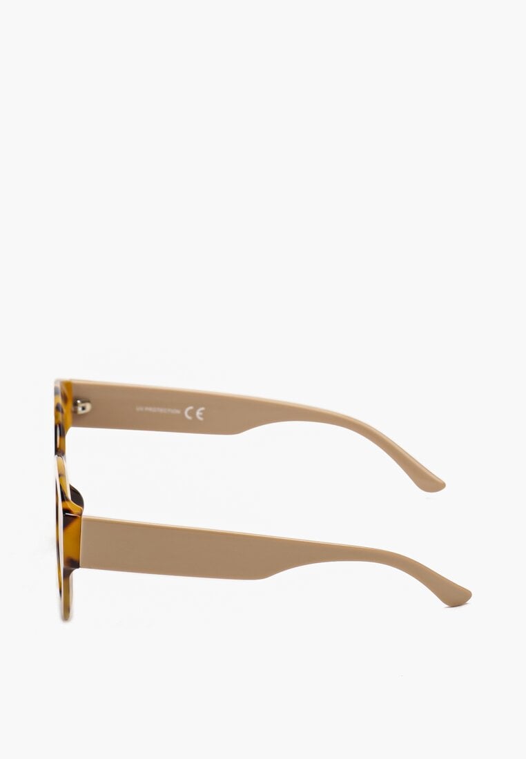 Żółte Okulary Przeciwsłoneczne z Grubymi Oprawkami Zaokrąglone Titta