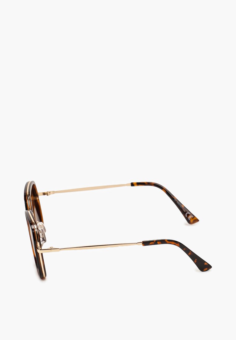 Brązowe Okulary Przeciwsłoneczne z Owalnymi Oprawkami Veronna